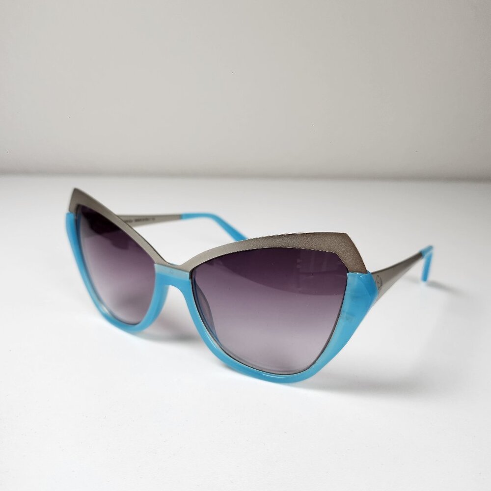 FINAL PRICE - FRANKIE MORELLO CATEYE CHIC WOMEN'S TORQUOISE SUNGLASSES